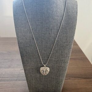 Elegant Silver Heart Pendant Necklace